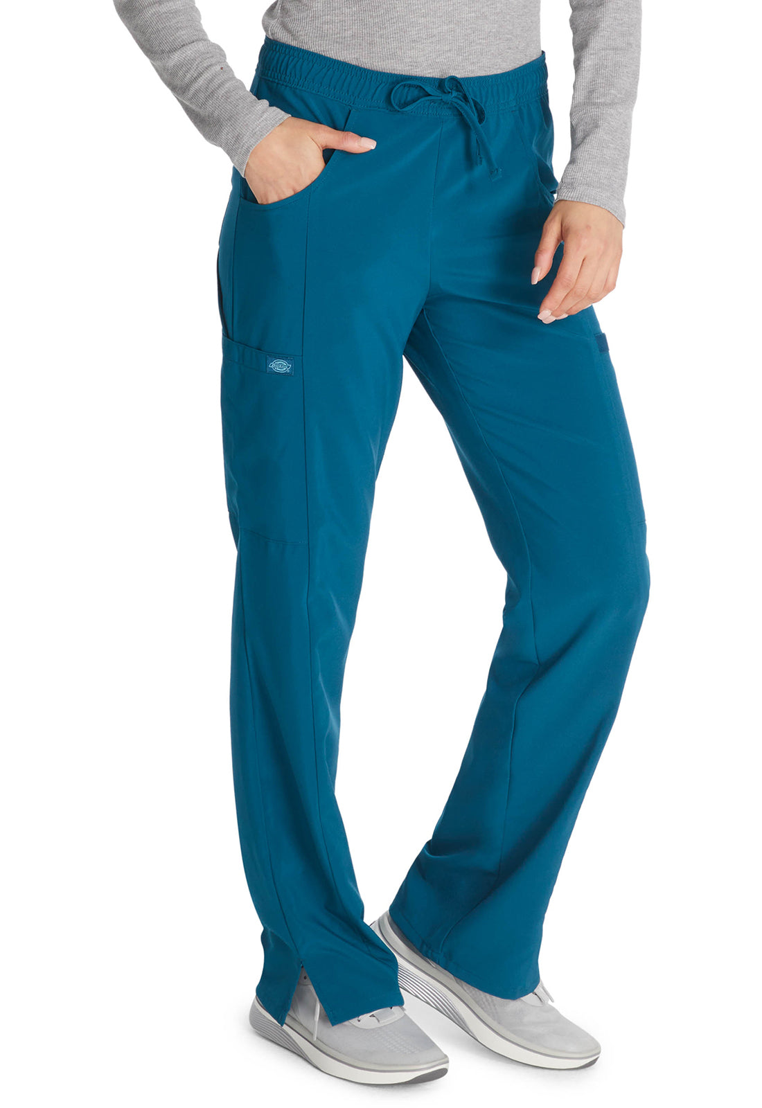Dickies Middelhoge taille broek met rechte pijpen en trekkoord dames en cargozakken DKE010