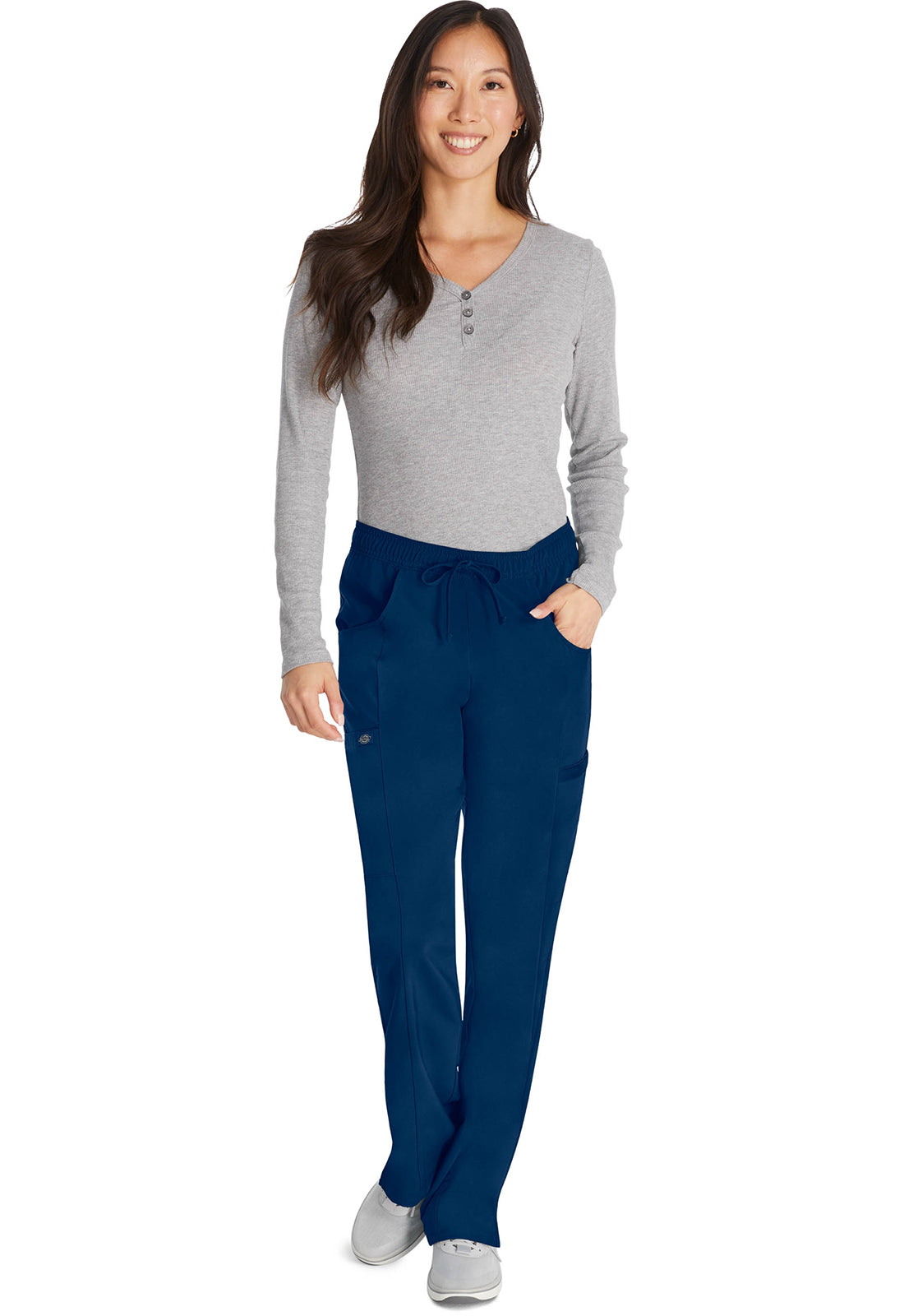 Dickies Middelhoge taille broek met rechte pijpen en trekkoord dames en cargozakken DKE010