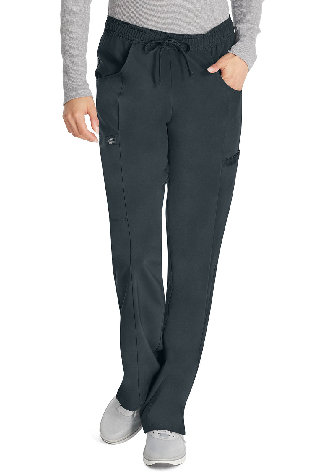 Dickies Middelhoge taille broek met rechte pijpen en trekkoord dames en cargozakken DKE010