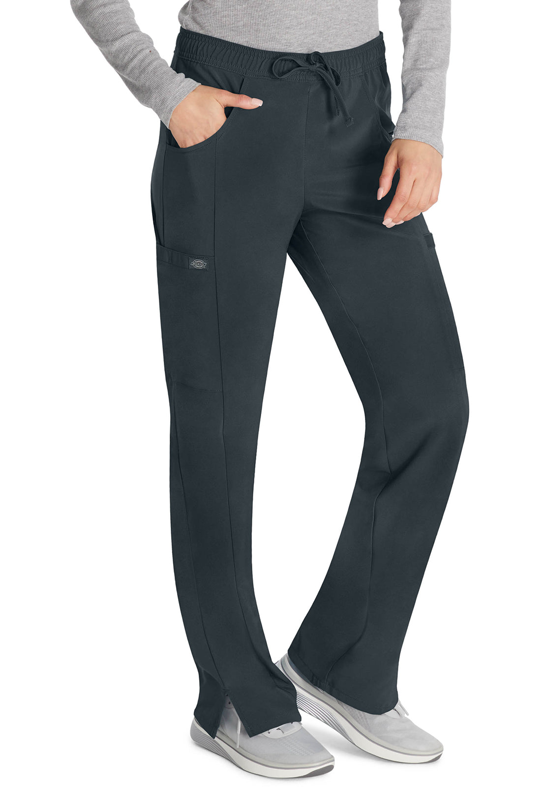 Dickies Middelhoge taille broek met rechte pijpen en trekkoord dames en cargozakken DKE010