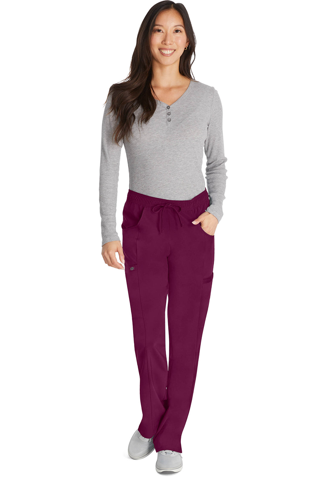Dickies Middelhoge taille broek met rechte pijpen en trekkoord dames en cargozakken DKE010