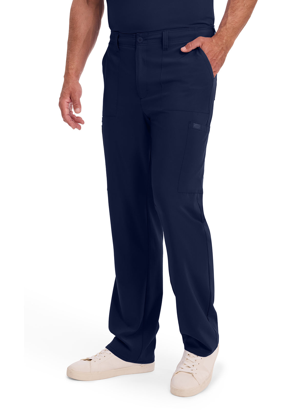 Herenbroek met natuurlijke taille en trekkoord met rechte pijpen en 360° stretch