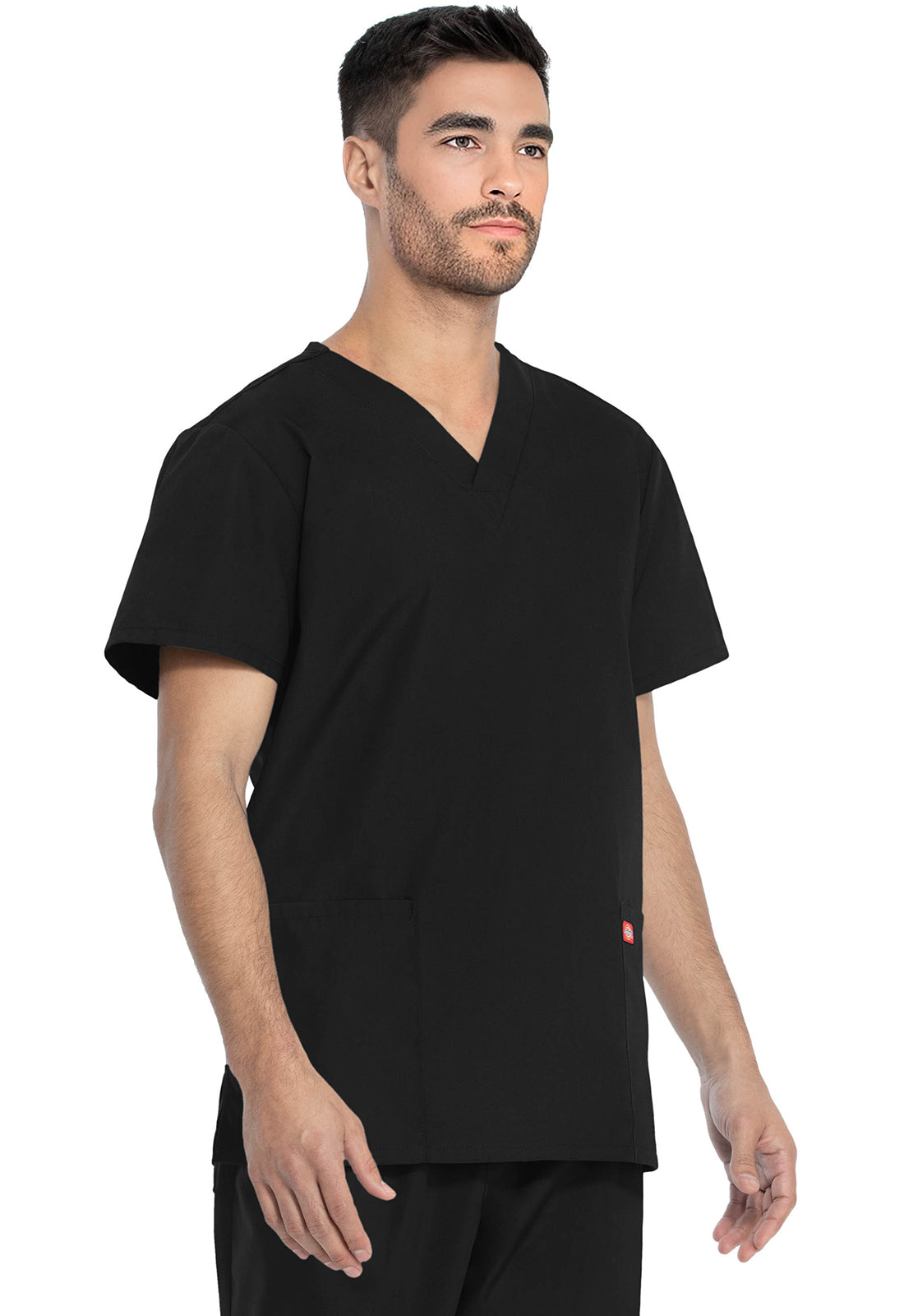 Unisex top en broek set met V-hals en taps toelopende broek met trekkoord