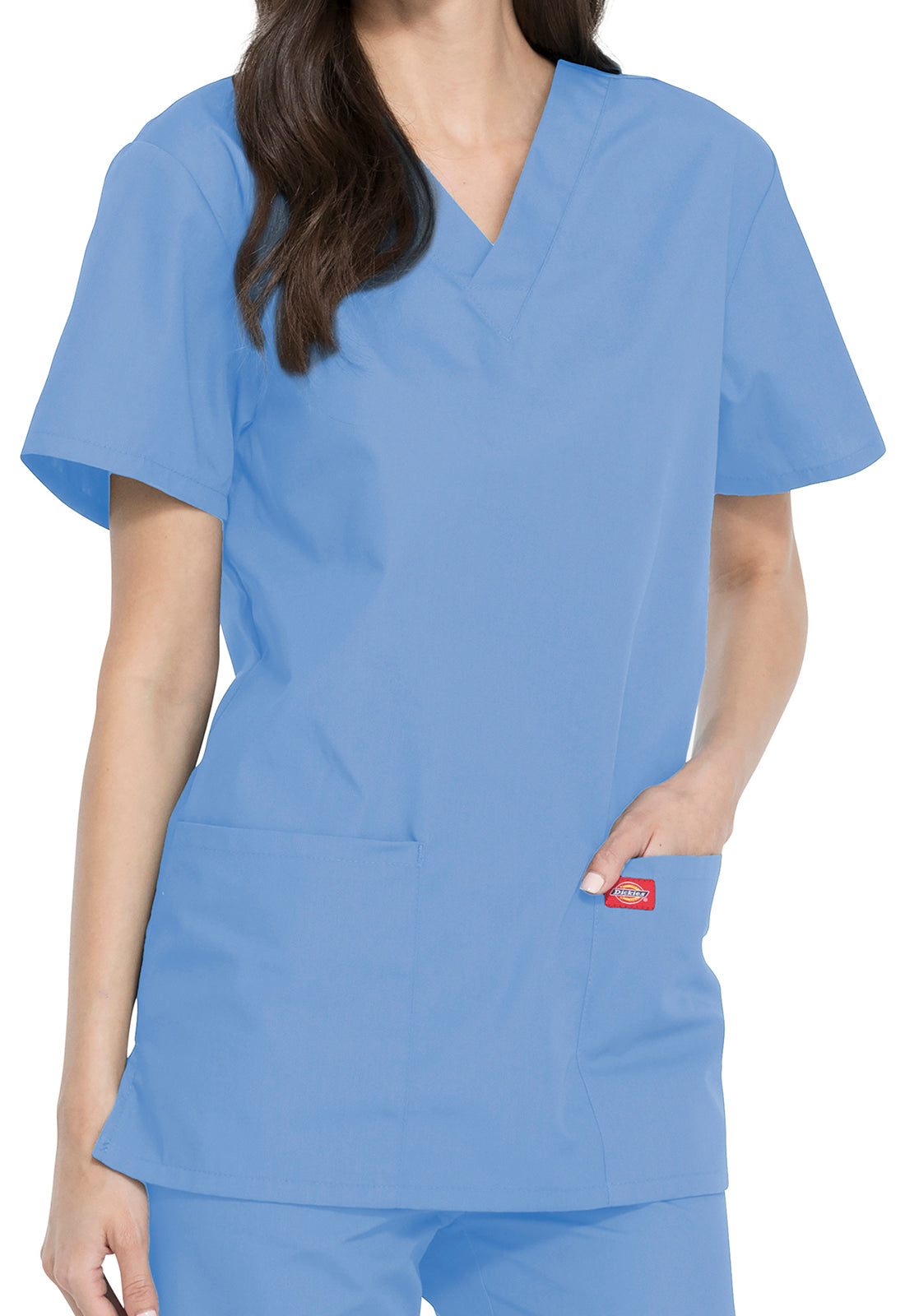 Unisex top en broek set met V-hals en taps toelopende broek met trekkoord