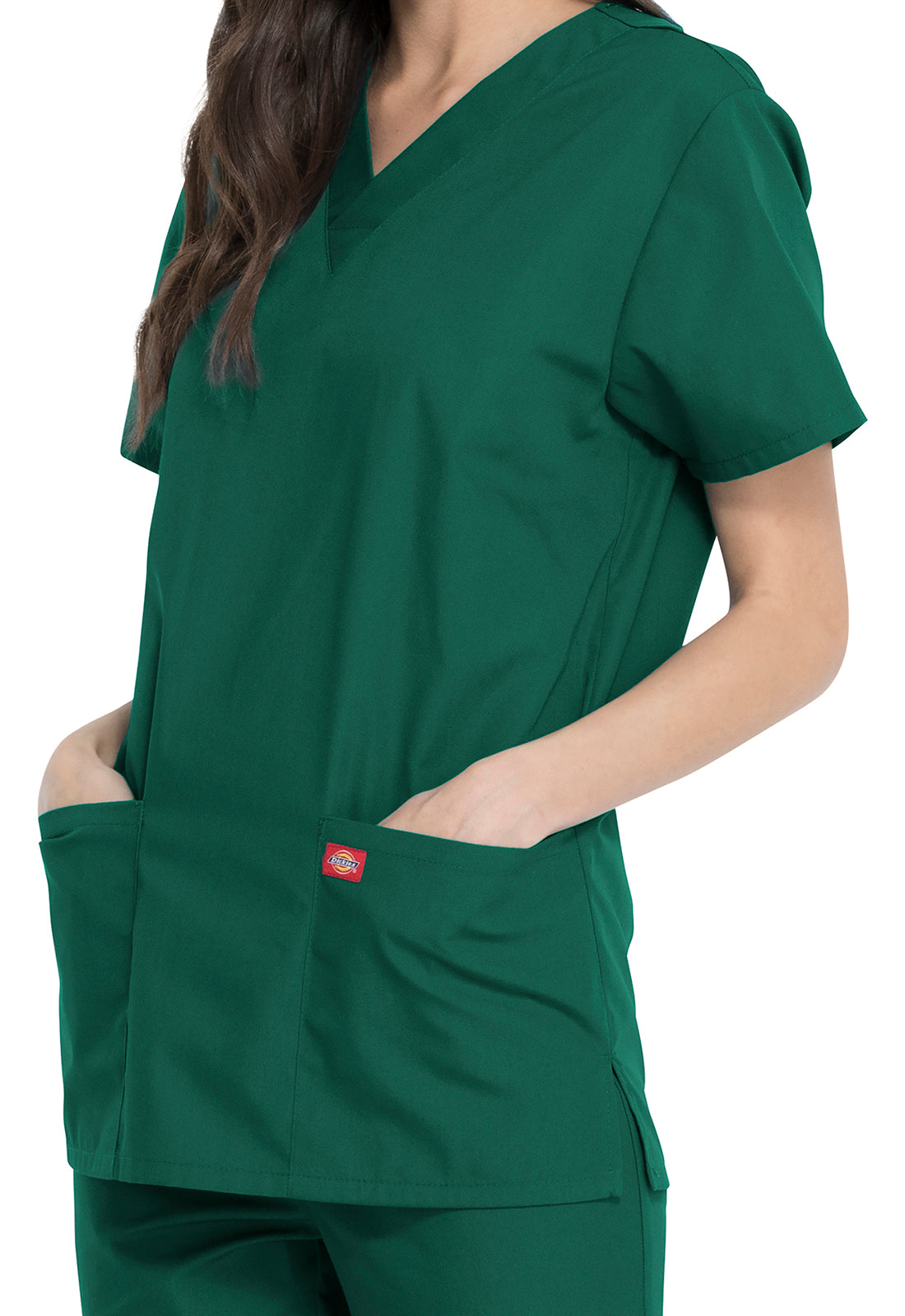 Unisex top en broek set met V-hals en taps toelopende broek met trekkoord