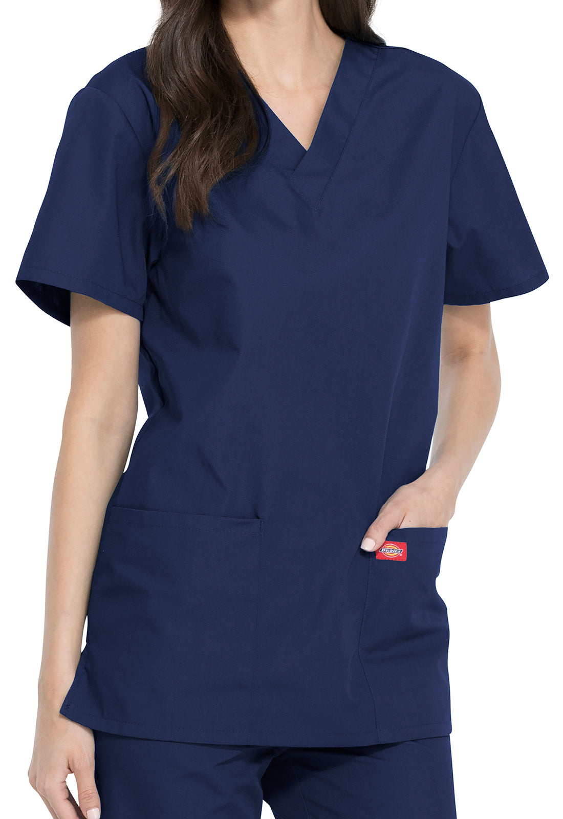 Unisex top en broek set met V-hals en taps toelopende broek met trekkoord