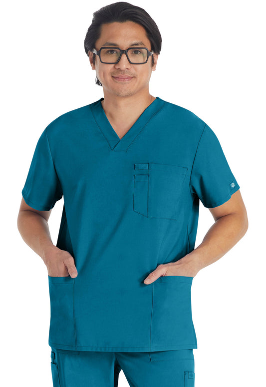 Heren T-shirt met V-hals met moderne pasvorm en 360° stretch