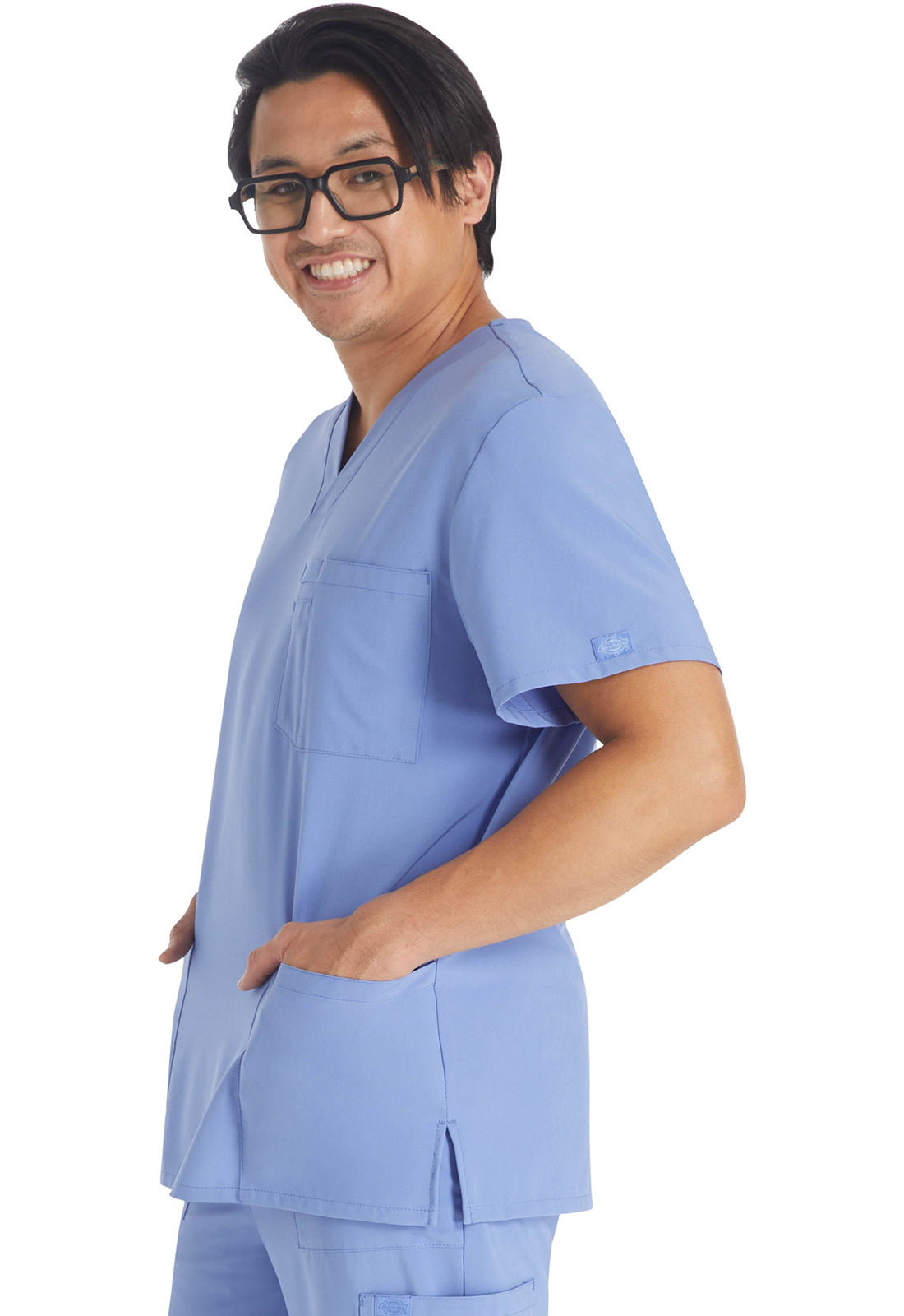 Heren T-shirt met V-hals met moderne pasvorm en 360° stretch