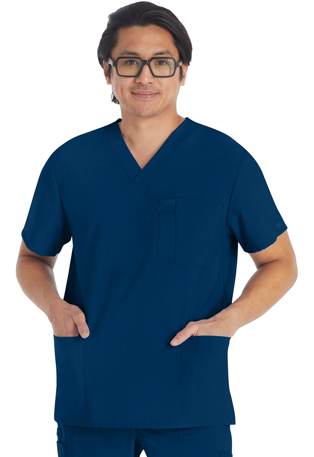 Heren T-shirt met V-hals met moderne pasvorm en 360° stretch