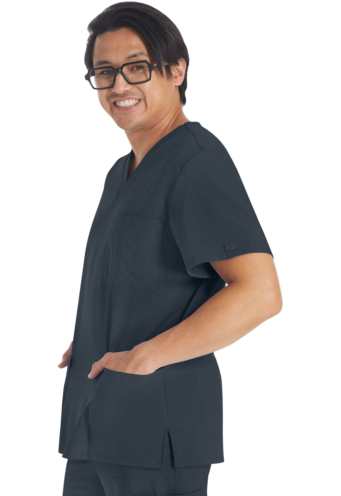 Heren T-shirt met V-hals met moderne pasvorm en 360° stretch