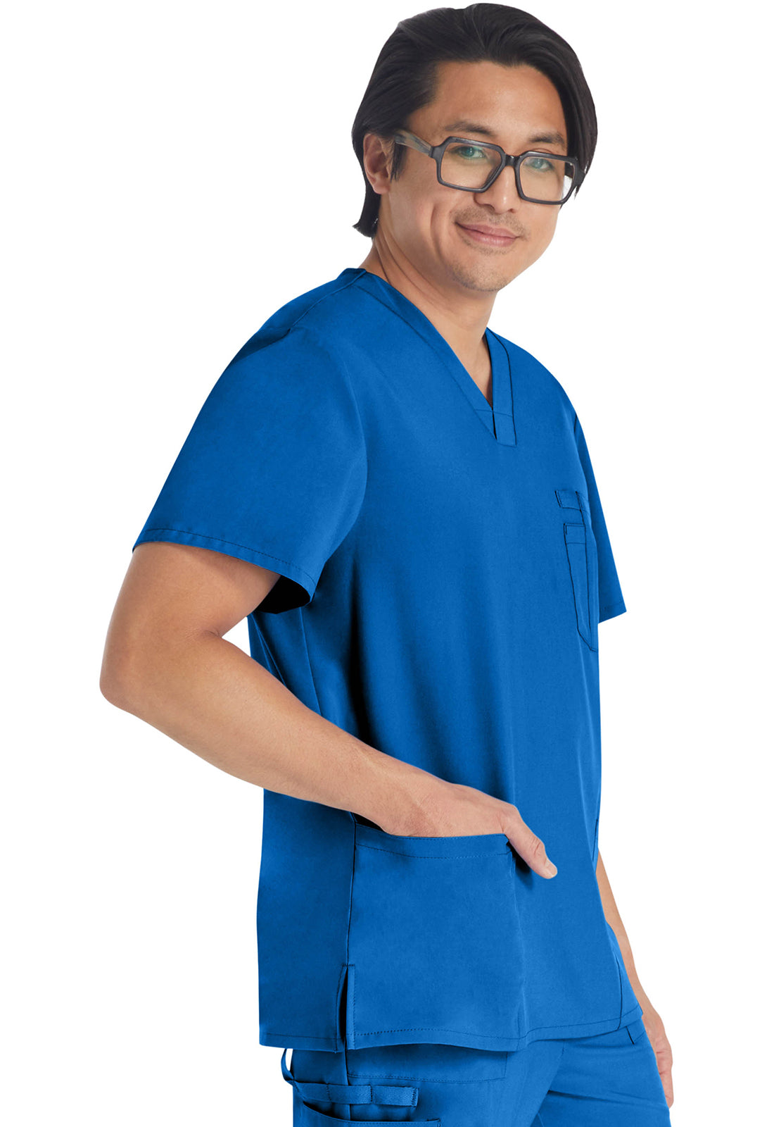 Heren T-shirt met V-hals met moderne pasvorm en 360° stretch