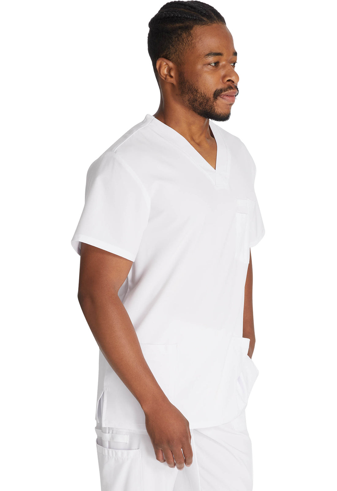 Heren T-shirt met V-hals met moderne pasvorm en 360° stretch