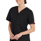 Unisex top met V-hals die in de broek gedragen kan worden met borstzak en zijsplitten