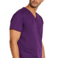 Unisex top met V-hals die in de broek gedragen kan worden met borstzak en zijsplitten