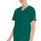 Unisex top met V-hals die in de broek gedragen kan worden met borstzak en zijsplitten