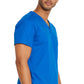 Unisex top met V-hals die in de broek gedragen kan worden met borstzak en zijsplitten