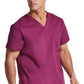 Unisex top met V-hals die in de broek gedragen kan worden met borstzak en zijsplitten
