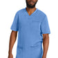 Heren T-shirt met V-hals met gebreide panelen en 2-way stretch