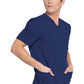 Heren T-shirt met V-hals met gebreide panelen en 2-way stretch