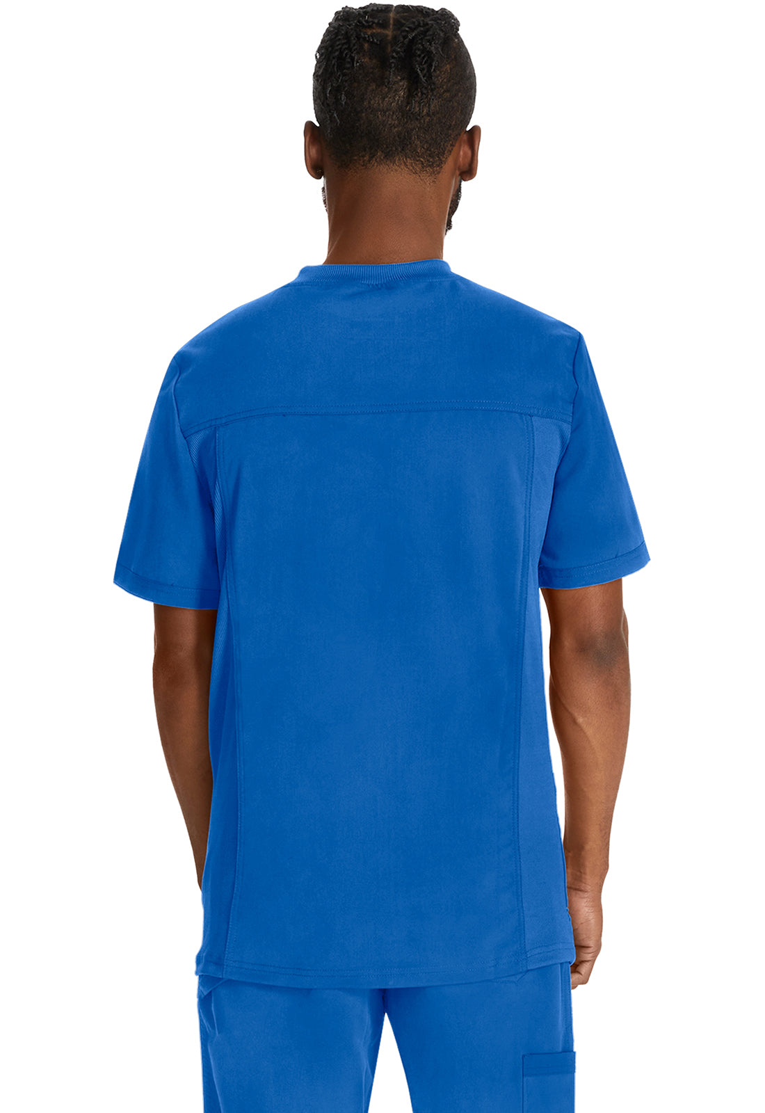Heren T-shirt met V-hals met gebreide panelen en 2-way stretch