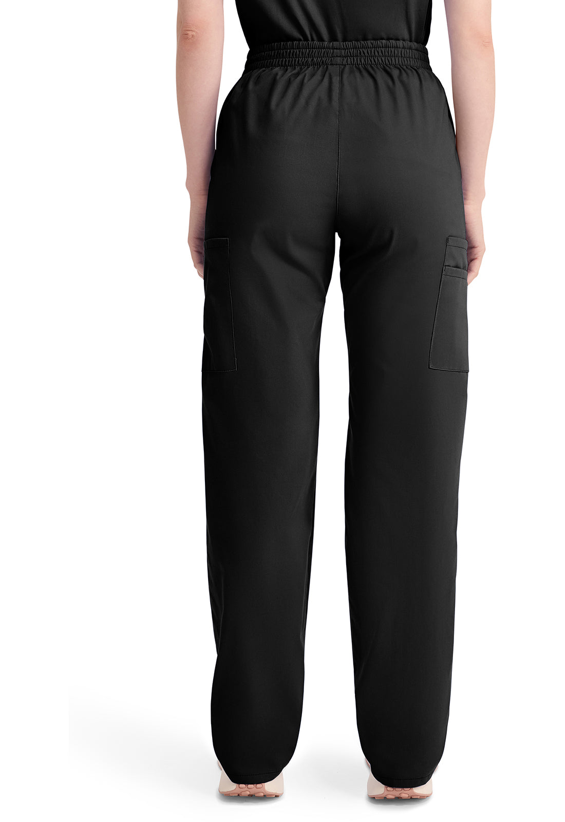 Broek met natuurlijke taille en taps toelopende pijpen dames met elastische tailleband en cargozakken