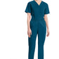 Broek met natuurlijke taille en taps toelopende pijpen dames met elastische tailleband en cargozakken