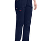 Broek met natuurlijke taille en taps toelopende pijpen dames met elastische tailleband en cargozakken DKE86106