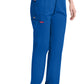 Broek met natuurlijke taille en taps toelopende pijpen dames met elastische tailleband en cargozakken DKE86106