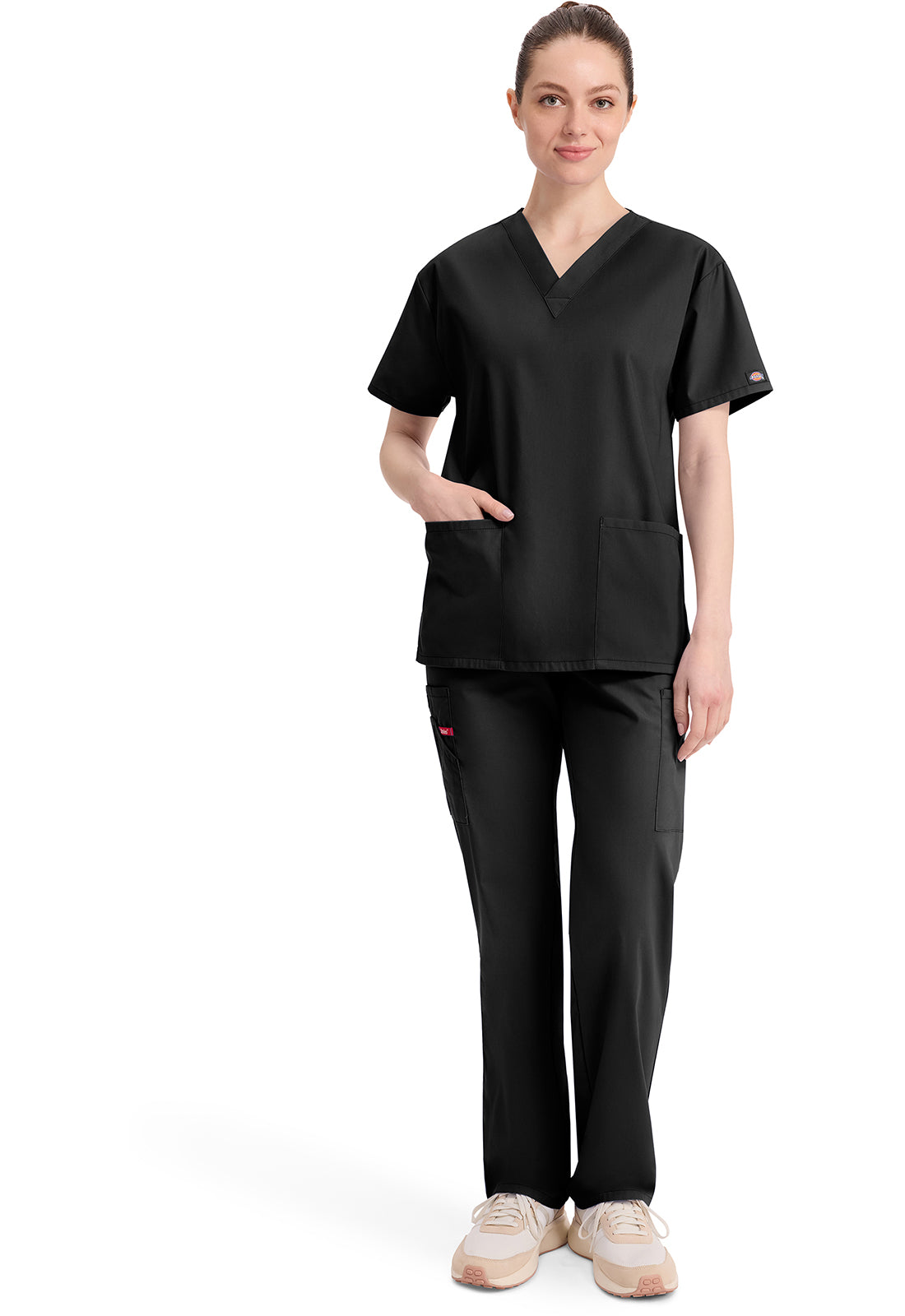 Dickies Top met V-hals dames met moderne pasvorm en zijsplitten DKE86706