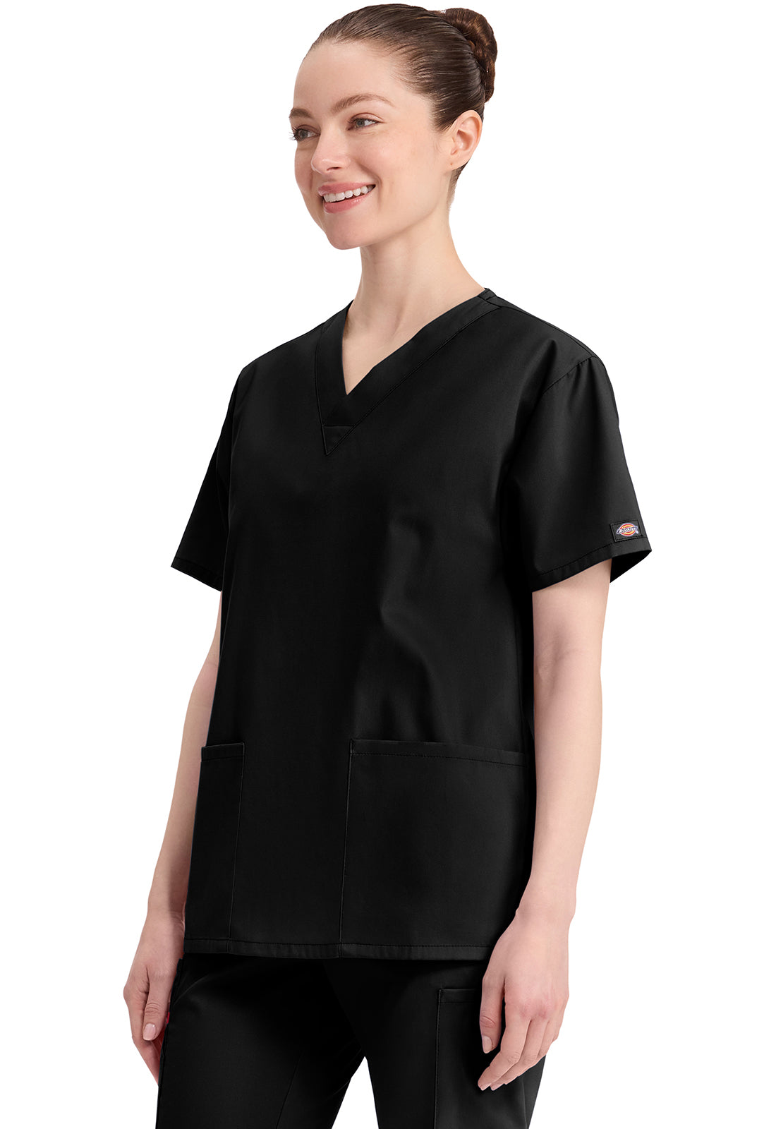 Dickies Top met V-hals dames met moderne pasvorm en zijsplitten DKE86706