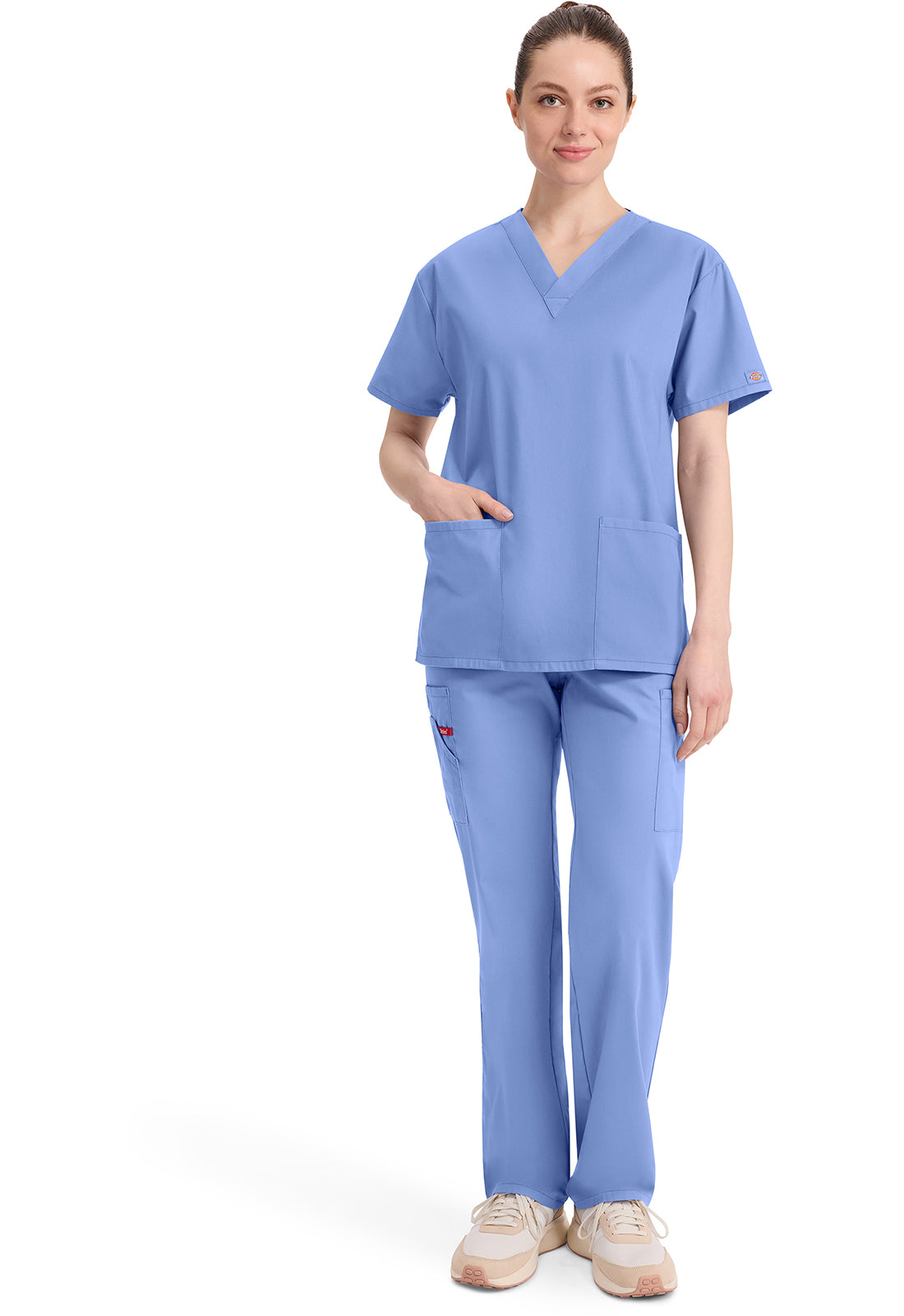 Dickies Top met V-hals dames met moderne pasvorm en zijsplitten DKE86706