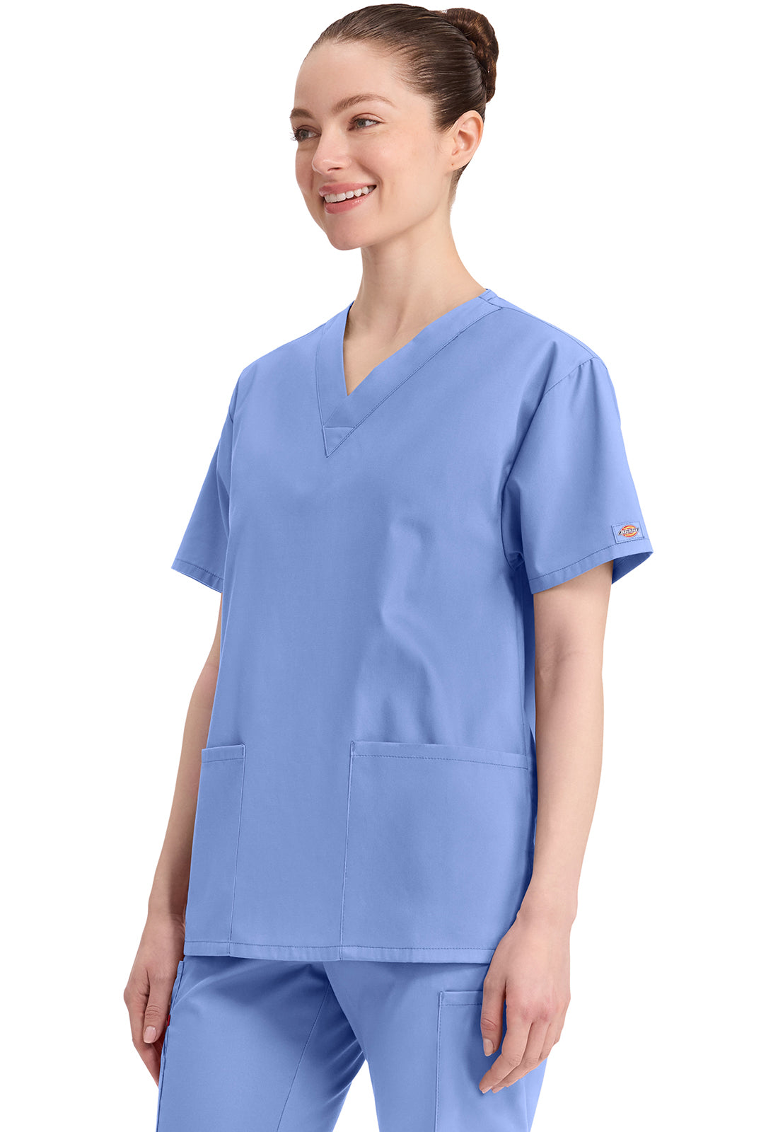 Dickies Top met V-hals dames met moderne pasvorm en zijsplitten DKE86706