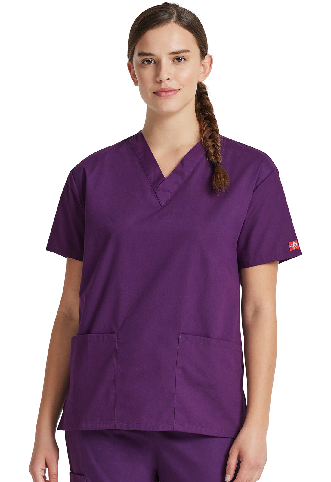 Dickies Top met V-hals dames met moderne pasvorm en zijsplitten DKE86706