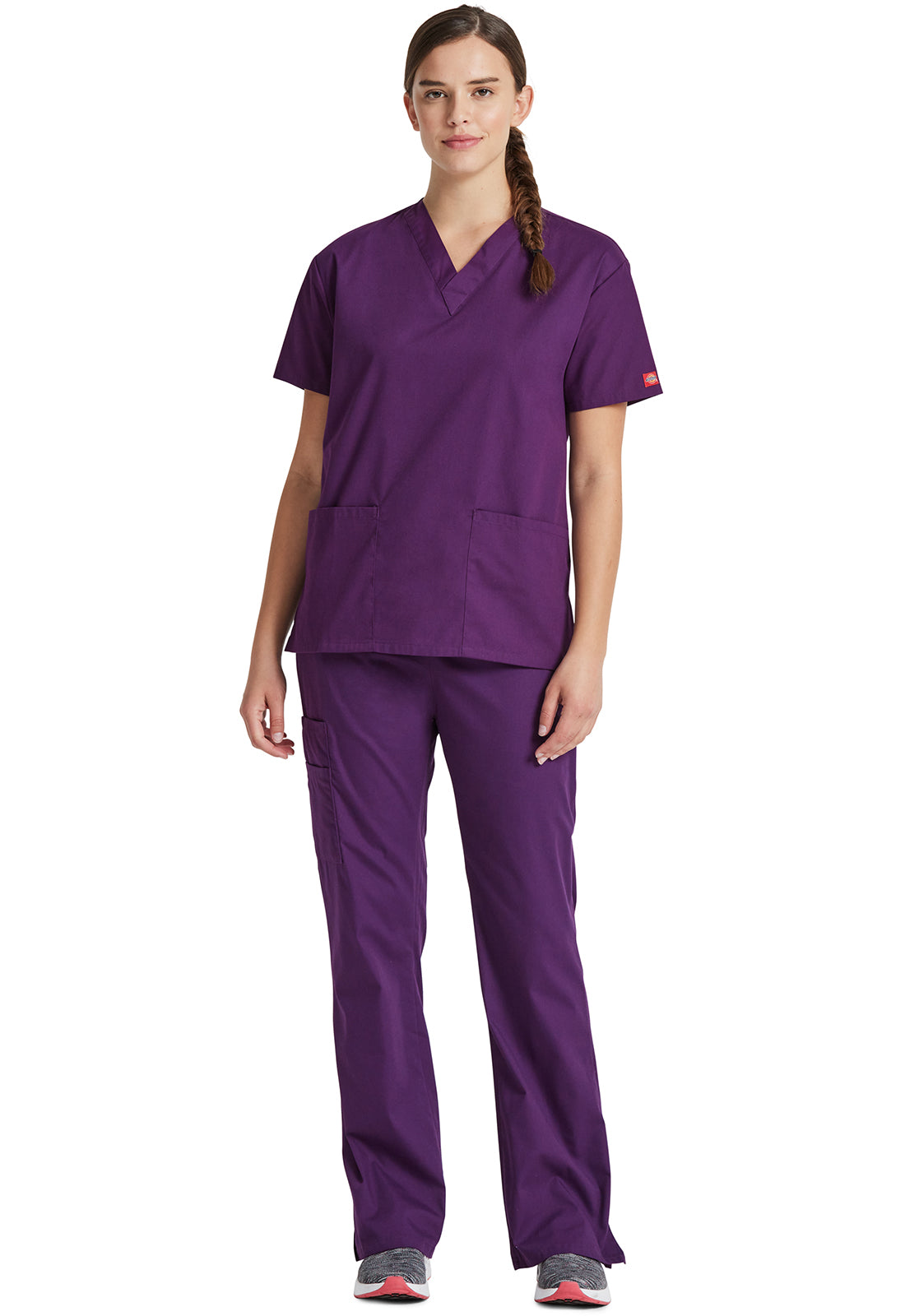 Dickies Top met V-hals dames met moderne pasvorm en zijsplitten DKE86706