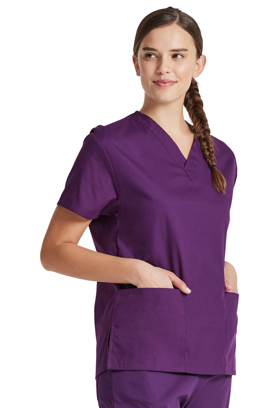 Dickies Top met V-hals dames met moderne pasvorm en zijsplitten DKE86706