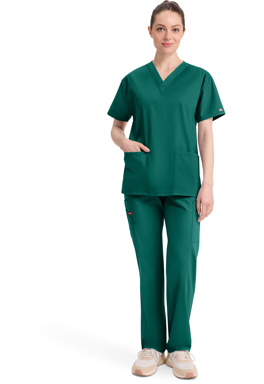 Dickies Top met V-hals dames met moderne pasvorm en zijsplitten DKE86706
