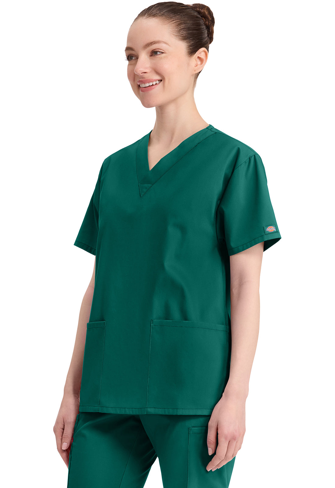 Dickies Top met V-hals dames met moderne pasvorm en zijsplitten DKE86706