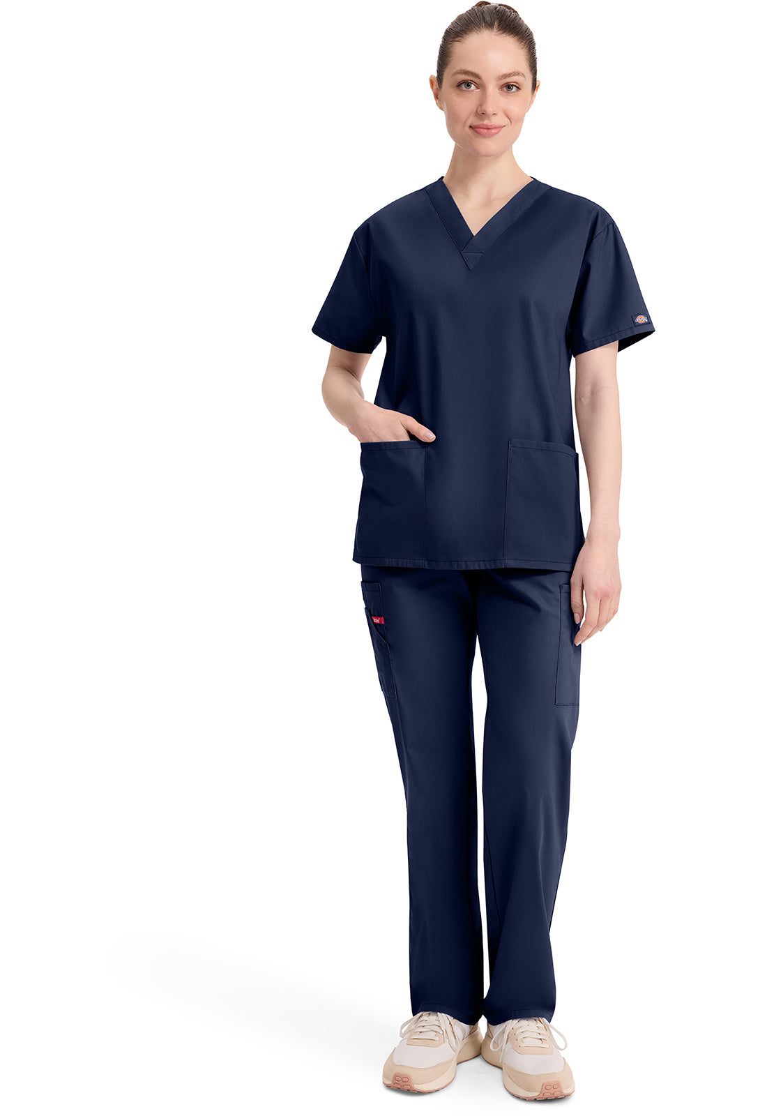 Dickies Top met V-hals dames met moderne pasvorm en zijsplitten DKE86706