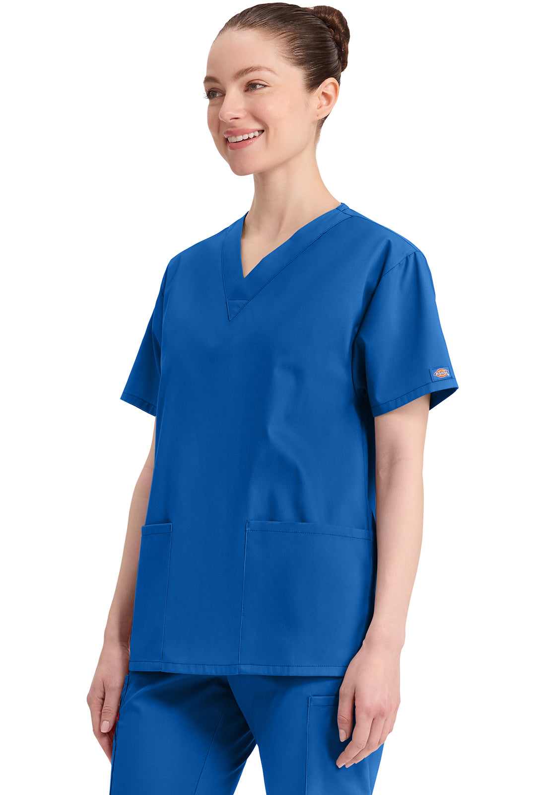 Dickies Top met V-hals dames met moderne pasvorm en zijsplitten DKE86706