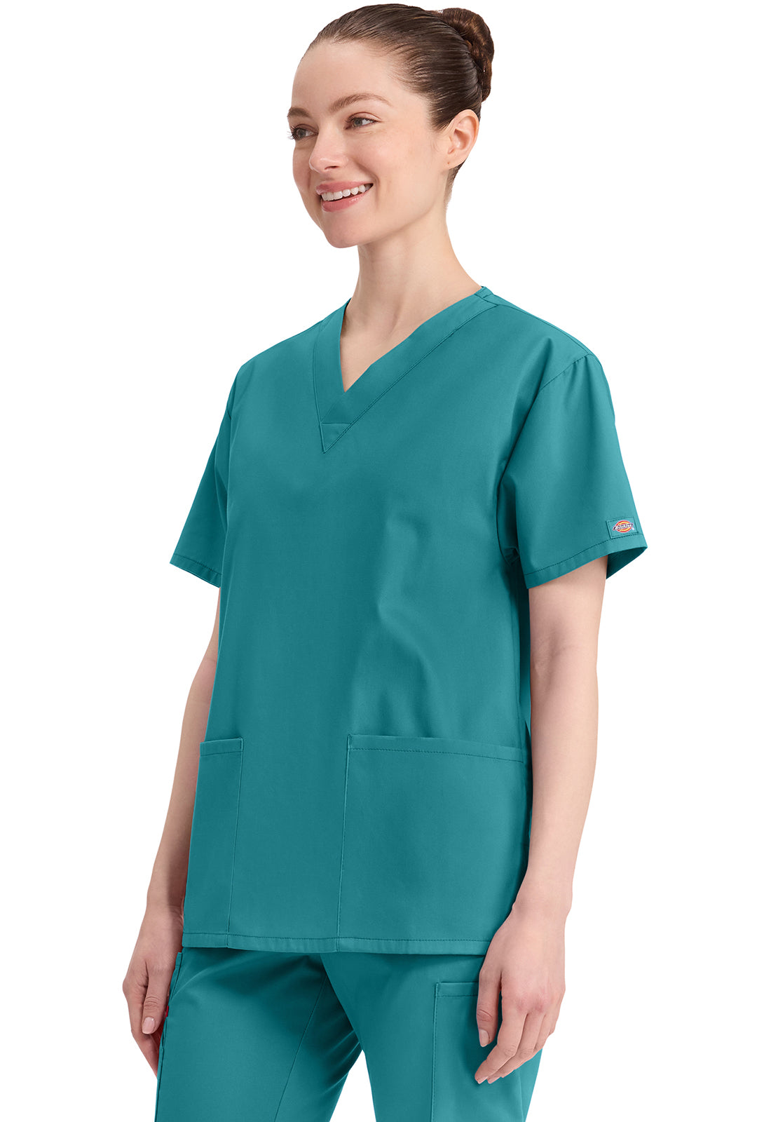 Dickies Top met V-hals dames met moderne pasvorm en zijsplitten DKE86706
