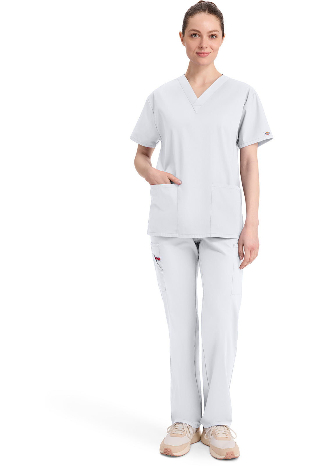 Dickies Top met V-hals dames met moderne pasvorm en zijsplitten DKE86706