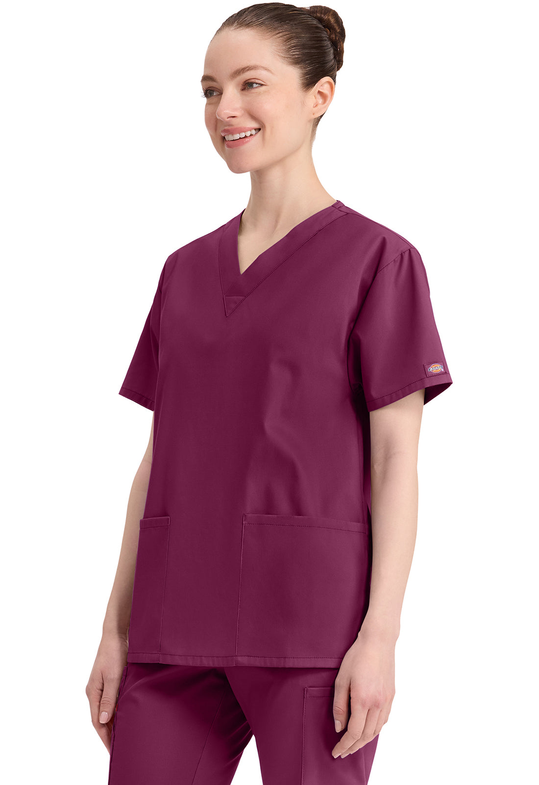 Dickies Top met V-hals dames met moderne pasvorm en zijsplitten DKE86706