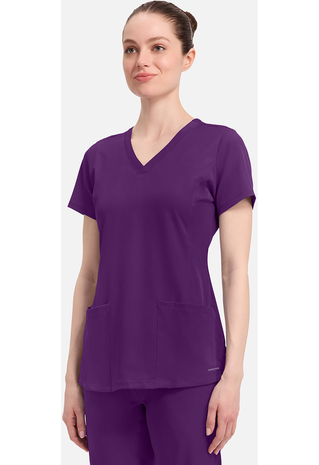Monica Top dames met V-hals en moderne pasvorm met stretchmateriaal