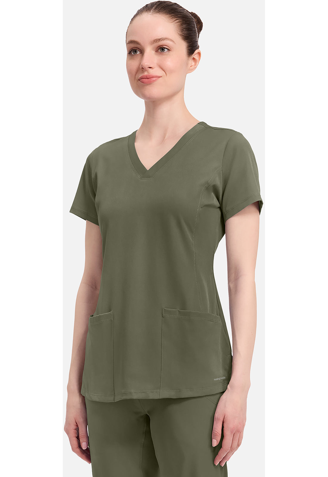 Monica Top dames met V-hals en moderne pasvorm met stretchmateriaal
