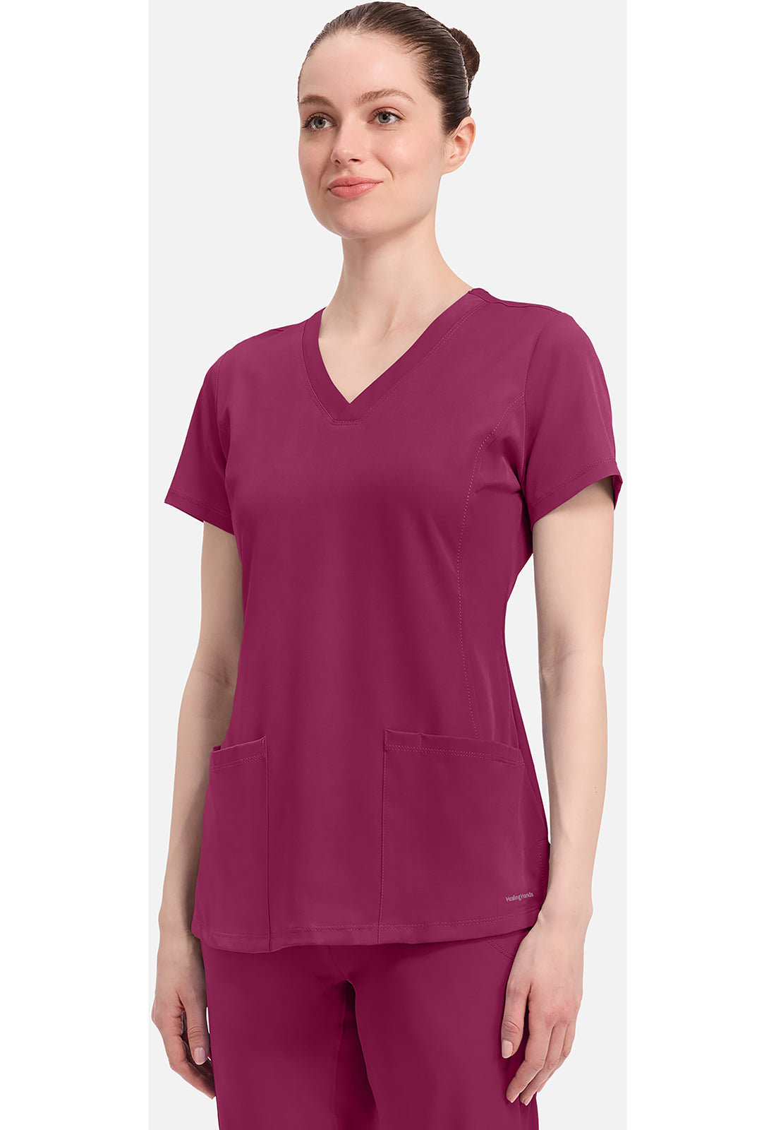 Monica Top dames met V-hals en moderne pasvorm met stretchmateriaal