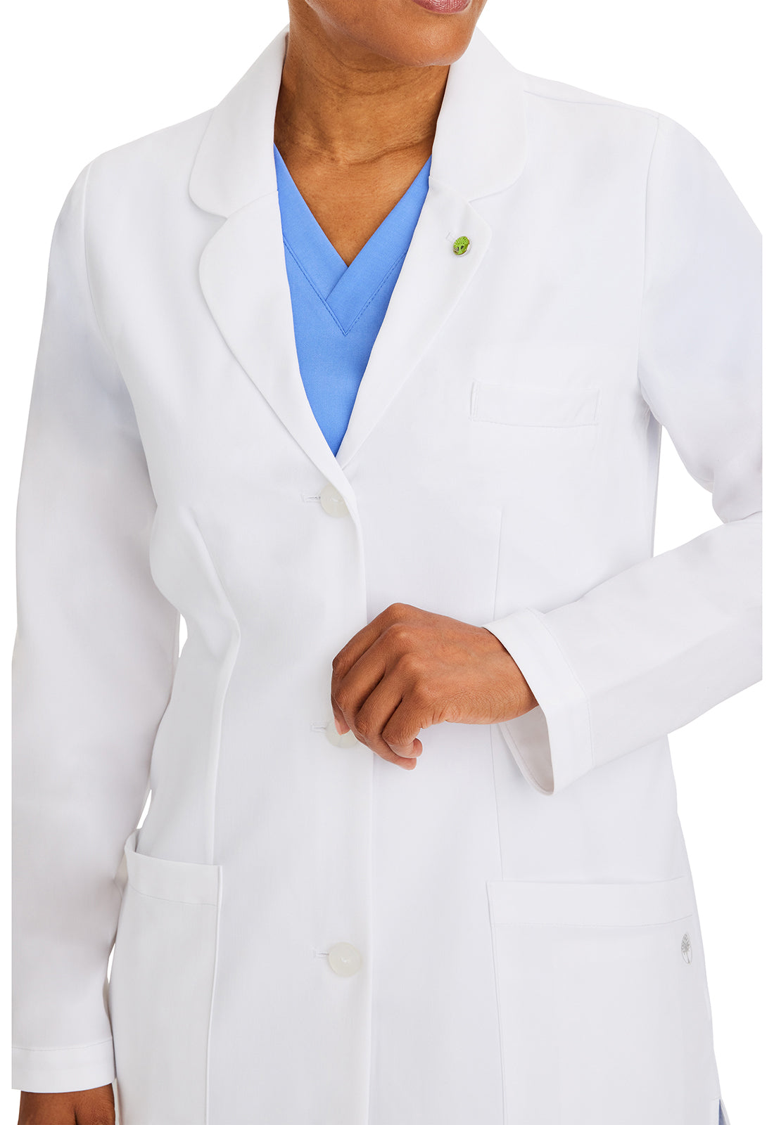 Fiona laboratoriumjas dames wit met moderne pasvorm en 4-way stretch