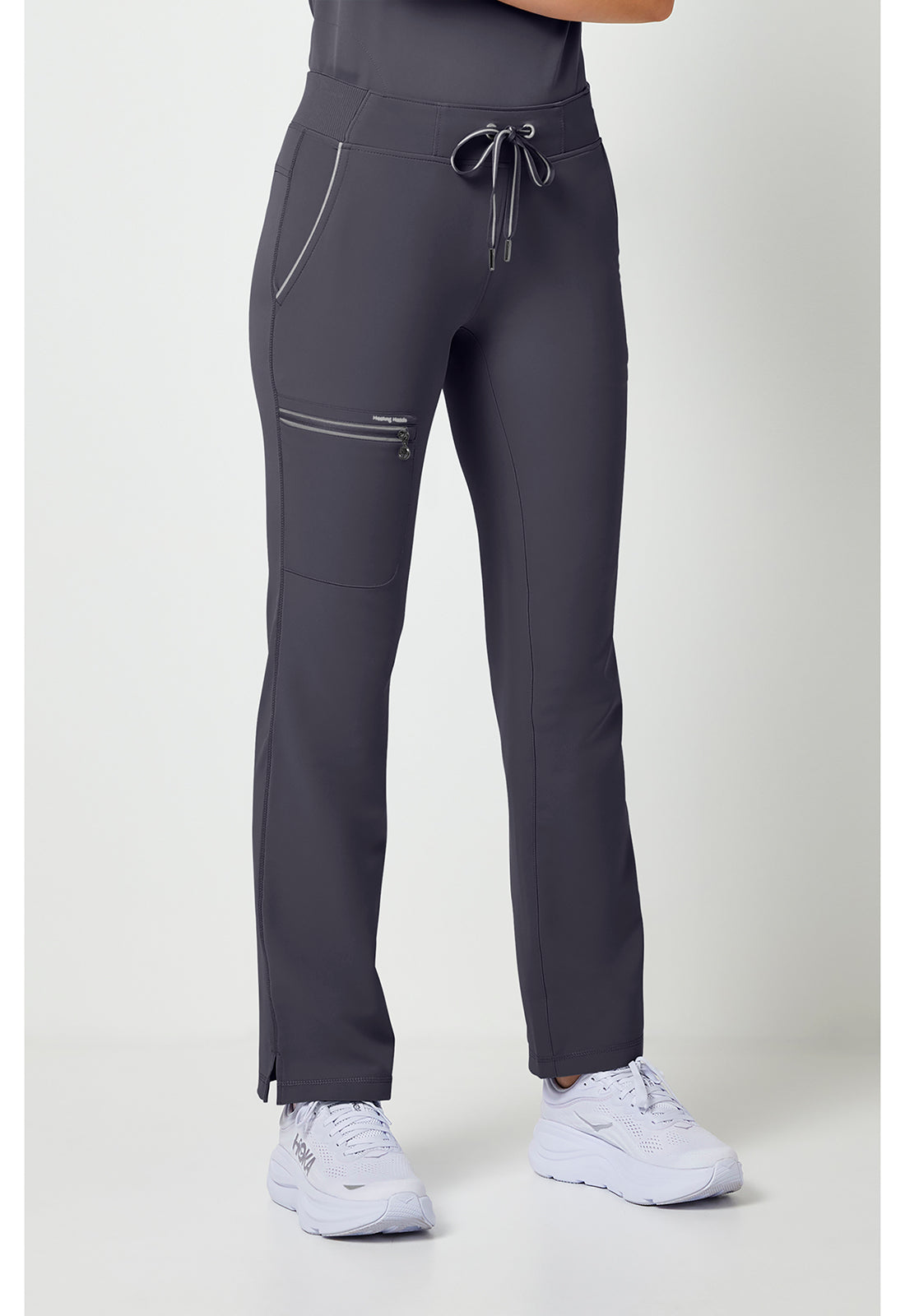 Nisha Pant met middelhoge taille en rechte pijpen met stretchmateriaal