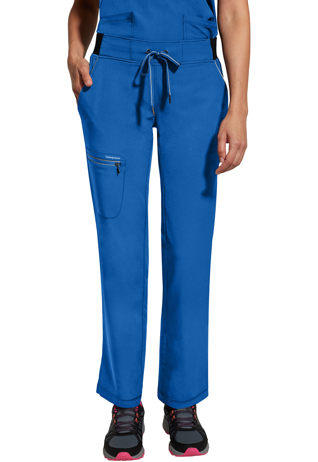 Nisha Pant met middelhoge taille en rechte pijpen met stretchmateriaal