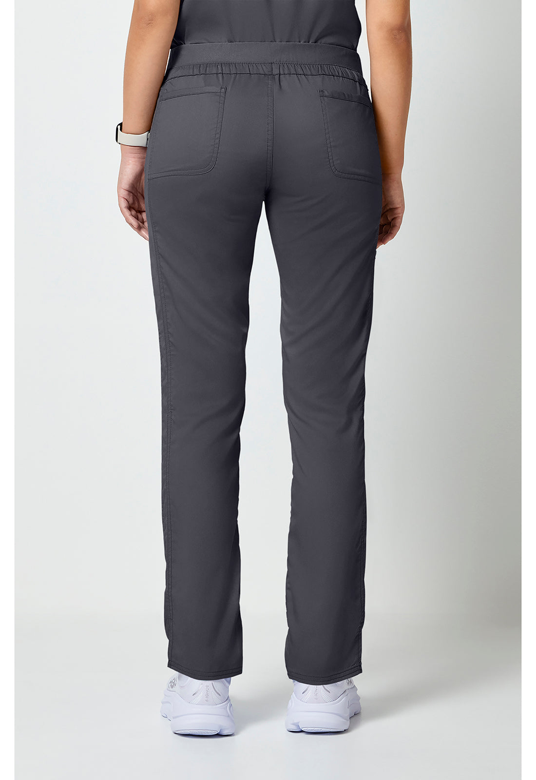 Trekkoordbroek met middelhoge taille en taps toelopende pijpen met elastische tailleband