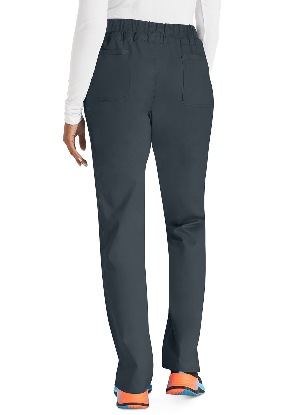 Trekkoordbroek met middelhoge taille en taps toelopende pijpen met elastische tailleband